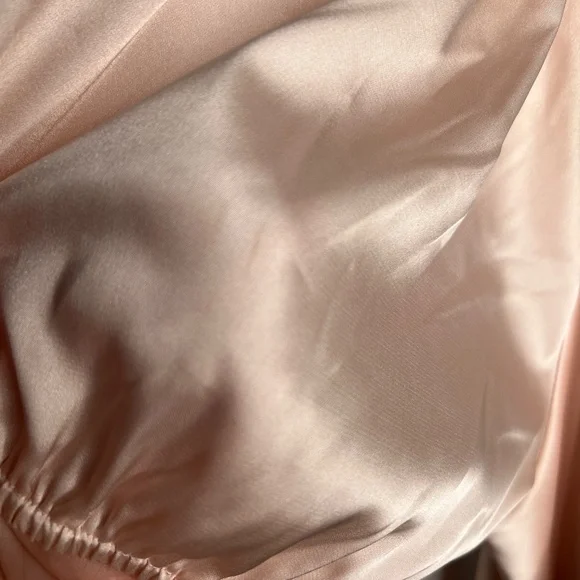 WAYF The Bea Faux Wrap V Neck Satin Maxi Formal Gown Women's Size Medium - Picture 5 of 9